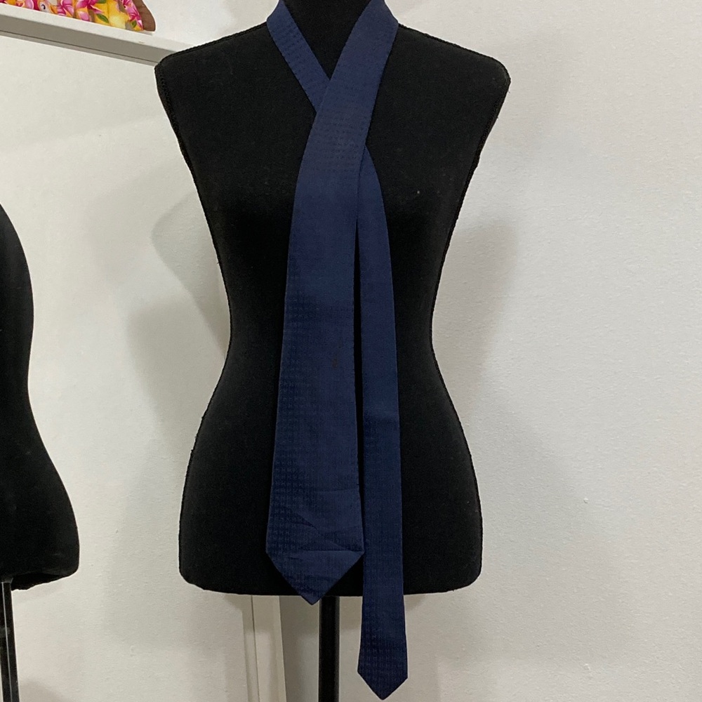 Hermes Classic Blue Silk Tie